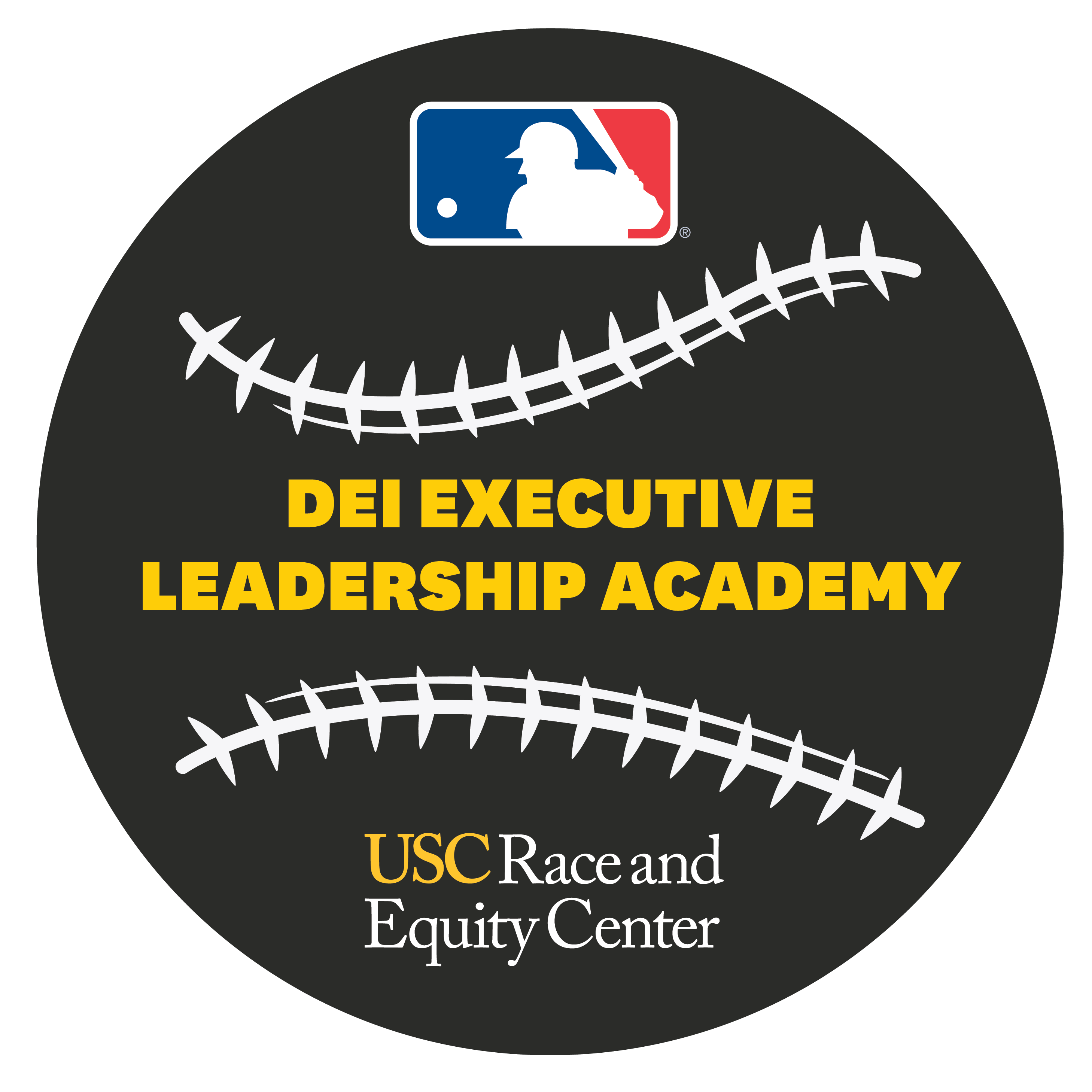 DEI Executive Leadership Academy Logo, from the partnership between USC Race & Equity Center and Major League Baseball